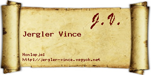 Jergler Vince névjegykártya